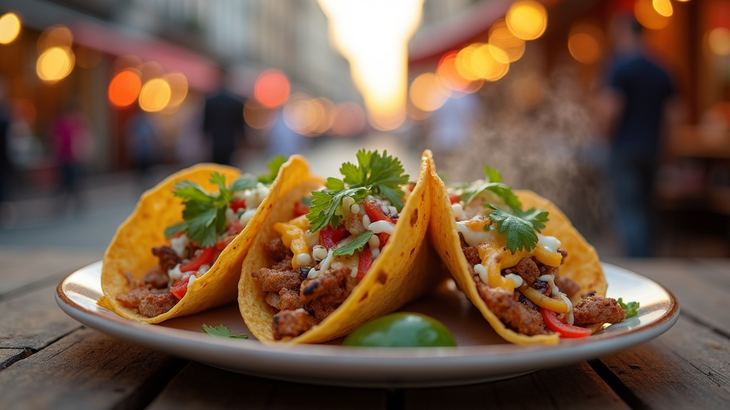 Plat Crousty de Enjoy Tacos avec riz thaï et viande croustillante