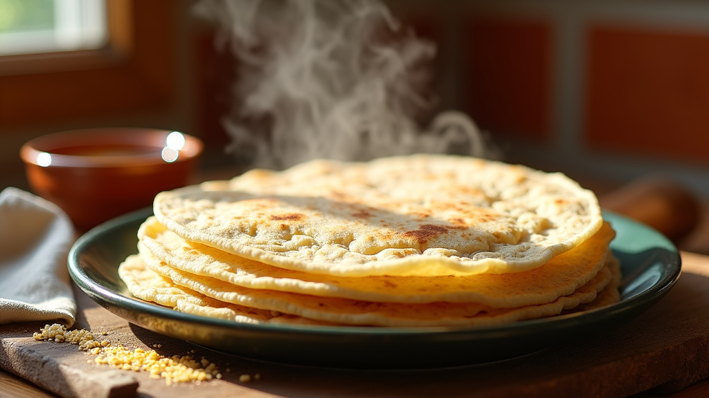 Main tenant une tortilla moelleuse et souple, montrant sa texture lisse et élastique
