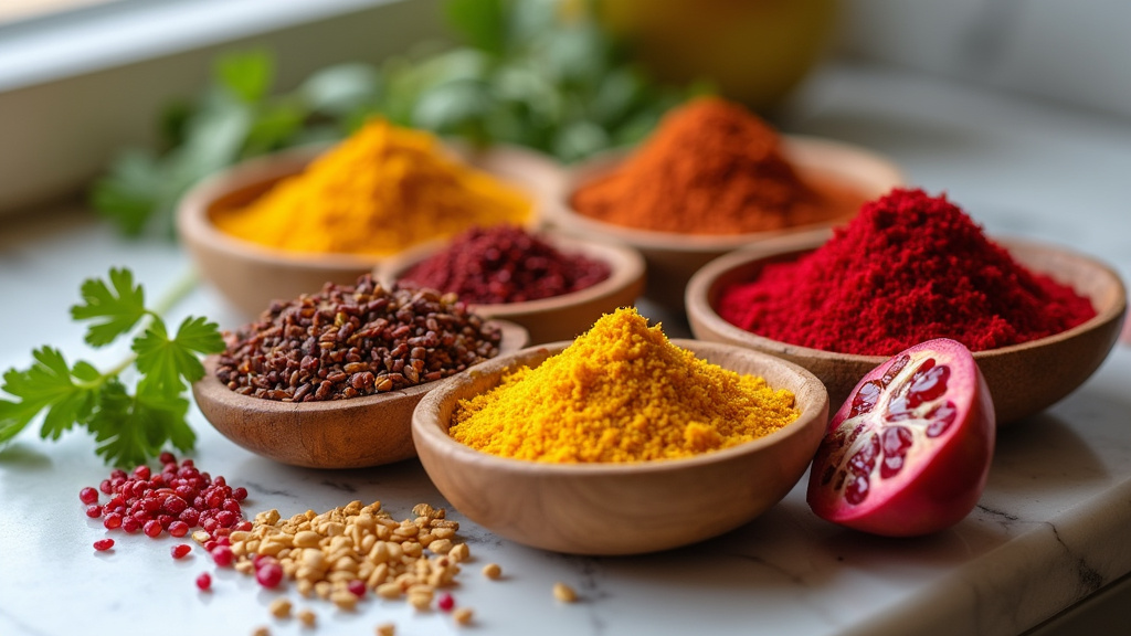 Mélanges d'épices traditionnels dans des bols colorés