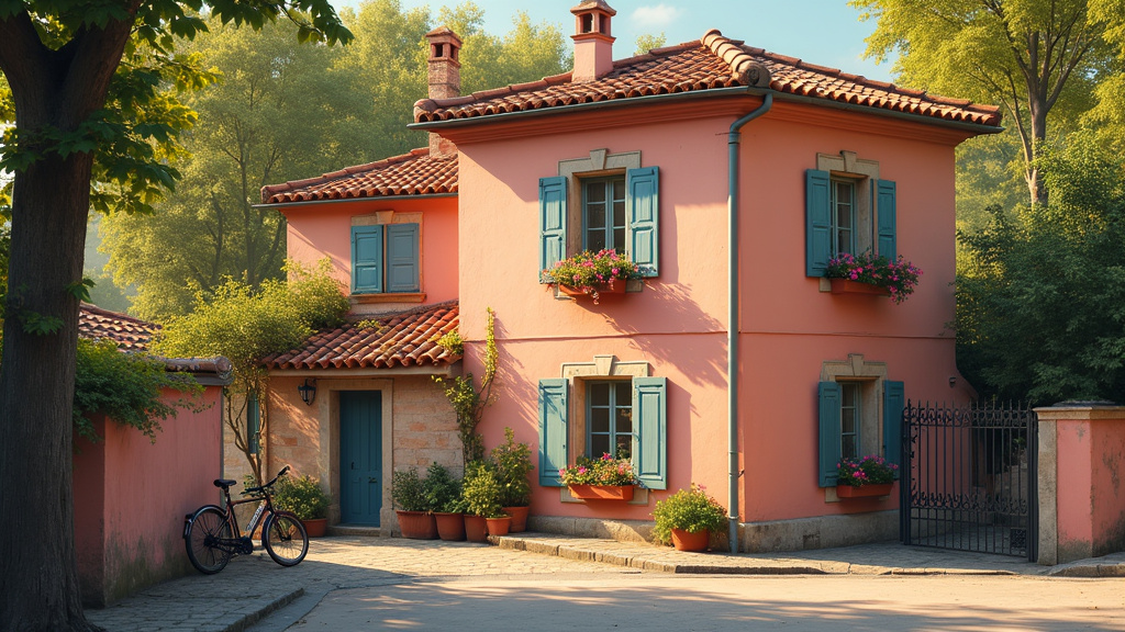 Maisons individuelles dans un quartier résidentiel de Toulouse avec jardins bien entretenus