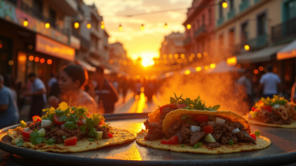 Plat de tacos mexicains préparés maison avec viande mijotée et garnitures fraîches