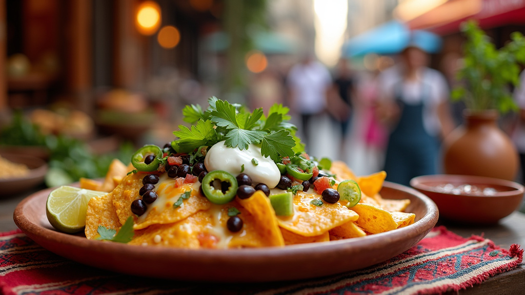 Plateau de nachos partagé entre amis dans un cadre convivial