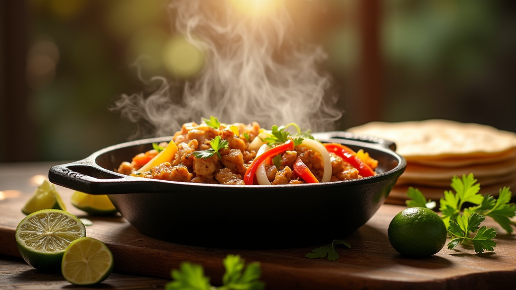 Assortiment de sauces et garnitures pour fajitas, incluant guacamole et crème fraîche