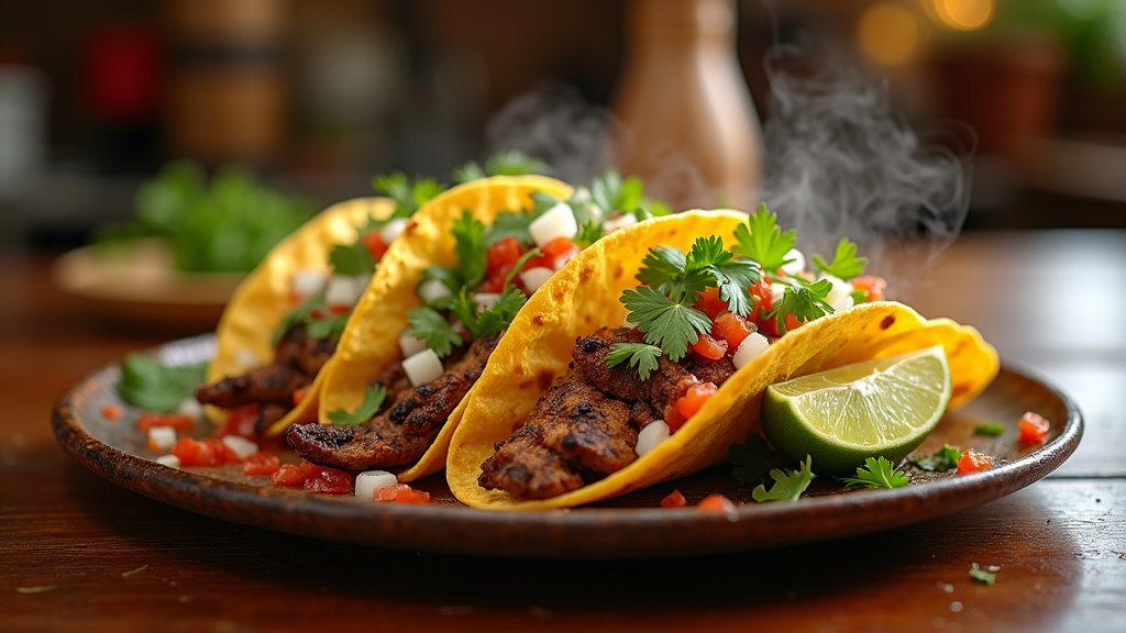 Ingrédients traditionnels pour tacos mexicains
